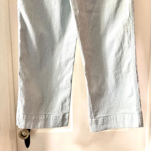 Madewell Slim Emmett Wide-Leg Crop Pants Speckle Light Blue Size 28 - Picture 10 of 14